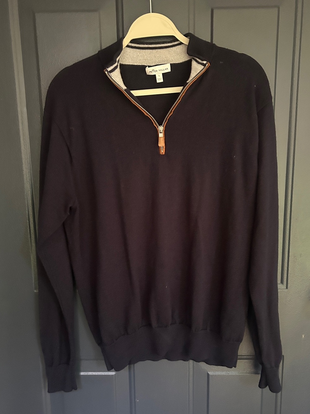 Peter Millar Autumn Crest Merino Wool Quarter Zip Sweater Mens Large